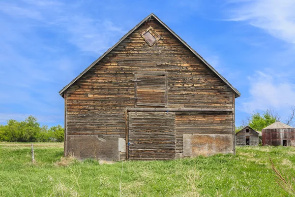 Edifício Antigo Fazenda Abandonada Com Exterior Madeira Weathered — Fotografia de Stock