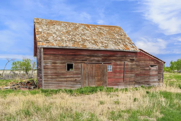 Old Abandoned Farm Building Weathered Wood Exterior — Stock Photo, Image