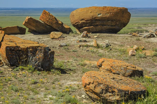 Röd rock coulee naturområde — Stockfoto