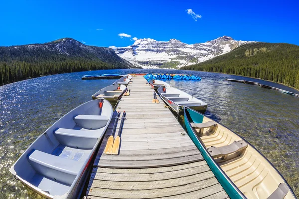 Situado Uma Bacia Glacial Cameron Lake Uma Jóia Escondida Alto — Fotografia de Stock