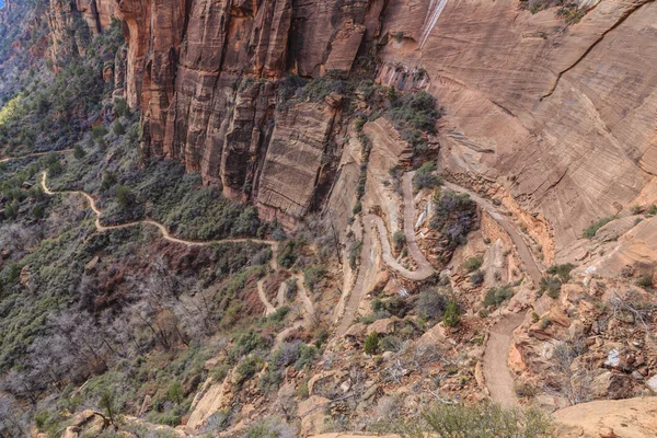 Angels Landing Trail Mil Spår Som Kulminerar Zion National Park — Stockfoto