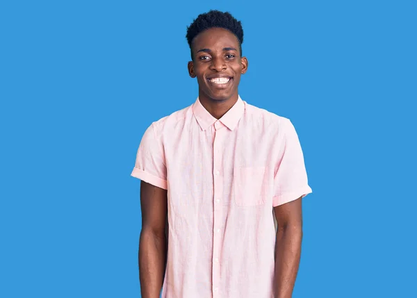 Young African American Man Wearing Casual Clothes Winking Looking Camera — Stock Photo, Image