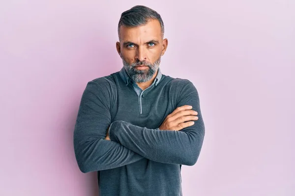 Middle Age Handsome Man Wearing Casual Clothes Skeptic Nervous Disapproving — Stock Photo, Image