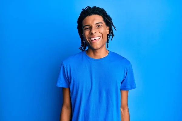Young African American Man Wearing Casual Clothes Happy Cool Smile — Stock Photo, Image