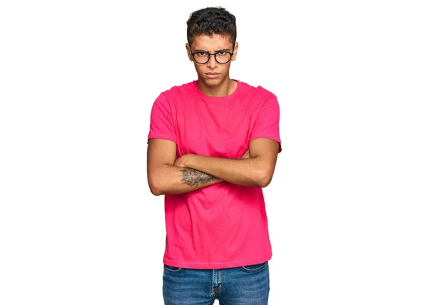 Young Handsome African American Man Wearing Casual Clothes Skeptic Nervous — Stock Photo, Image