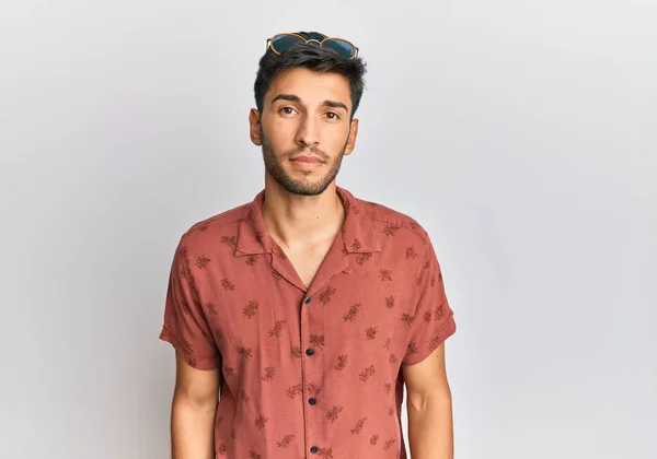 Young Handsome Man Wearing Casual Summer Clothes Looking Sleepy Tired — Stock Photo, Image