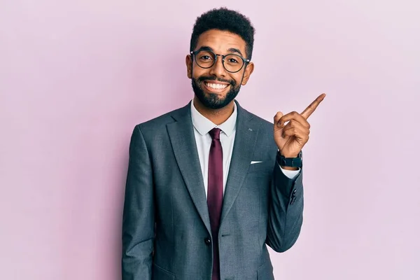 Handsome Hispanic Business Man Beard Wearing Business Suit Tie Big — Stock Photo, Image