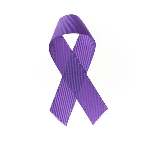 Awareness Purple Ribbon Isolated White Background — Stock Photo, Image