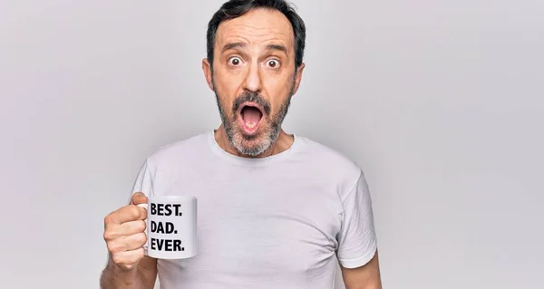 Medioevo Bell Uomo Bere Una Tazza Caffè Con Miglior Papà — Foto Stock