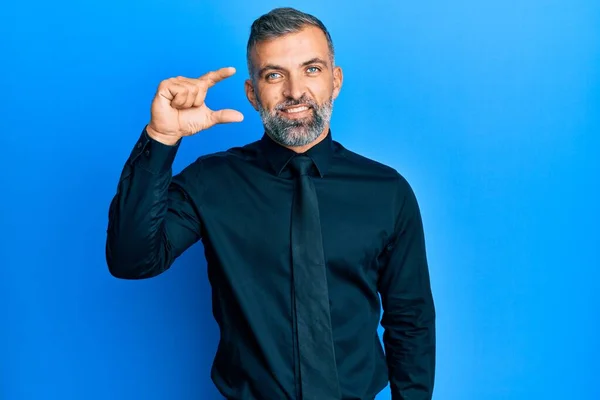 Middle Age Handsome Man Wearing Business Shirt Tie Smiling Confident — Stock Photo, Image