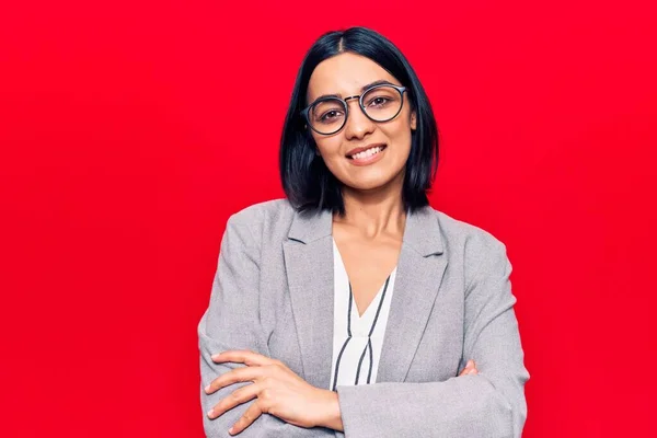 Young Beautiful Latin Woman Wearing Business Clothes Happy Face Smiling — Stock Photo, Image