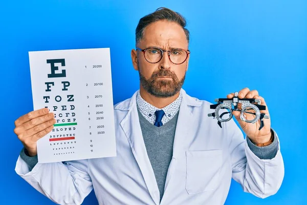 Knappe Man Van Middelbare Leeftijd Met Een Optometrie Bril Medisch — Stockfoto