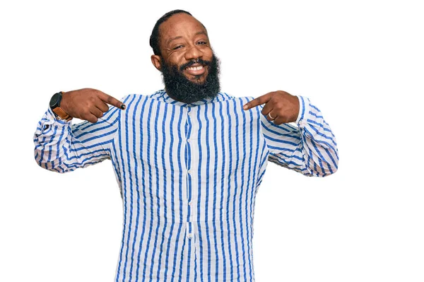 Young African American Man Wearing Business Shirt Looking Confident Smile — Stock Photo, Image