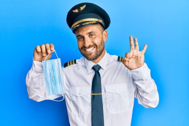 Sakallı, uçak pilotu üniforması giyen, güvenlik maskesi takan yakışıklı, parmaklarıyla imza atan, gülümseyen, dost canlısı hareketler yapan mükemmel bir sembol. 