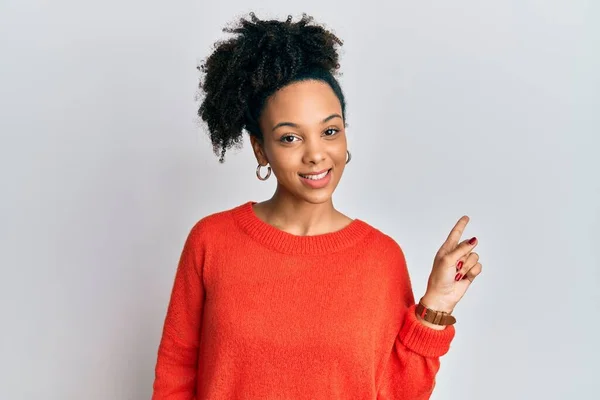 Young African American Girl Wearing Casual Clothes Big Smile Face — Stock Photo, Image