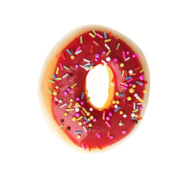 Süßer Donut Auf Isoliertem Weißem Hintergrund — Stockfoto