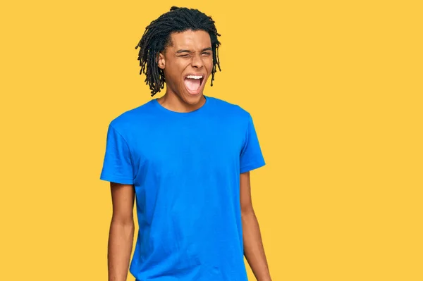 Young African American Man Wearing Casual Clothes Winking Looking Camera — Stock Photo, Image