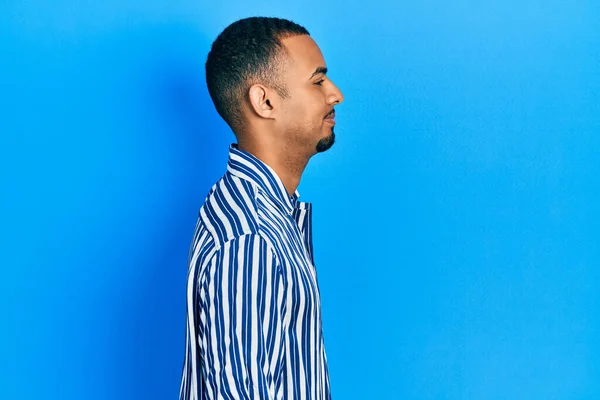 Young African American Man Wearing Casual Clothes Looking Side Relax — Stock Photo, Image