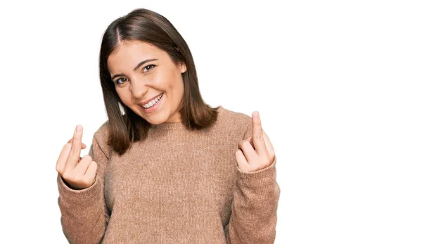 Young Beautiful Woman Wearing Casual Clothes Showing Middle Finger Doing — Φωτογραφία Αρχείου