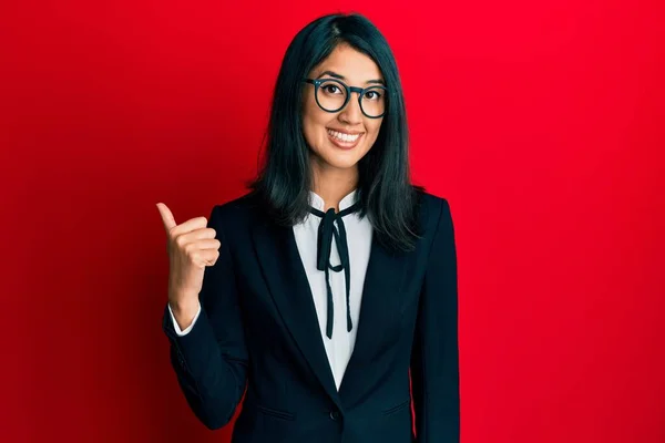 Beautiful Asian Young Woman Wearing Business Suit Smiling Happy Face — 스톡 사진