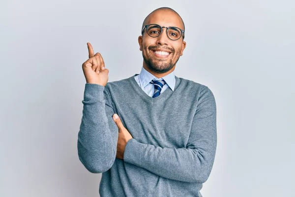 Hispanic Adult Man Wearing Glasses Business Style Big Smile Face — Stock Photo, Image