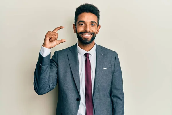 Handsome Hispanic Man Beard Wearing Business Suit Tie Smiling Confident — Stock Photo, Image