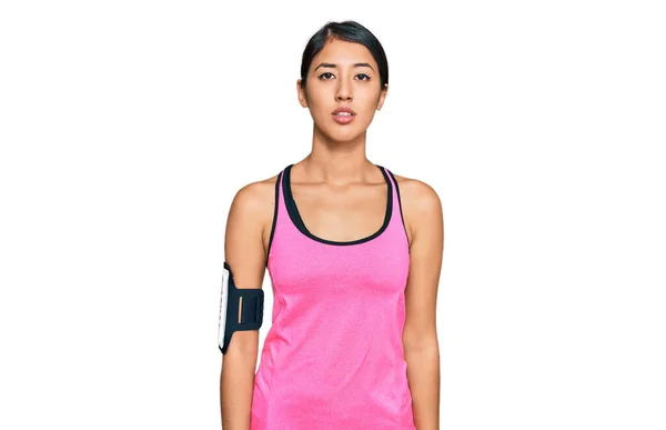 Vacker Asiatisk Ung Sport Kvinna Bär Sportkläder Och Armband Avslappnad — Stockfoto