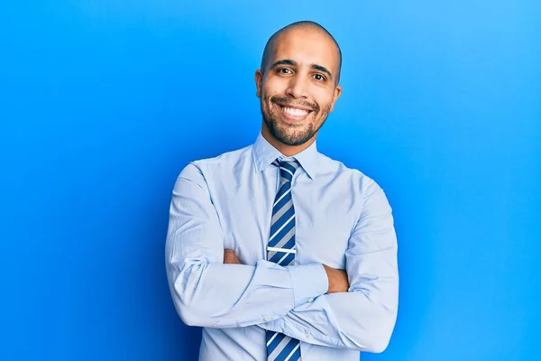 Hombre Adulto Hispano Con Camisa Negocios Corbata Cara Feliz Sonriendo — Foto de Stock