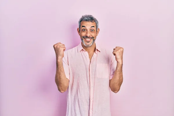 Knappe Man Van Middelbare Leeftijd Met Grijs Haar Casual Overhemd — Stockfoto