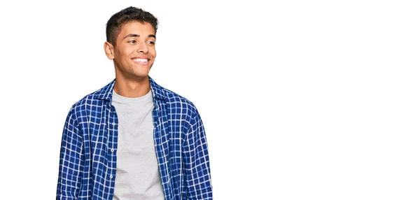 Young Handsome African American Man Wearing Casual Clothes Looking Away — Stock Photo, Image