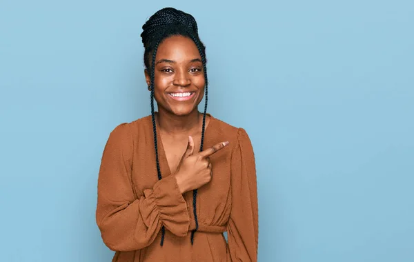 Young African American Woman Wearing Casual Clothes Cheerful Smile Face — Stock Photo, Image