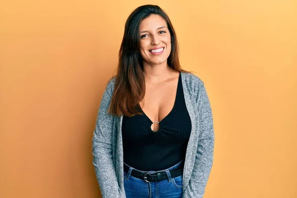 Beautiful Hispanic Woman Wearing Casual Clothes Happy Cool Smile Face — Stock Photo, Image