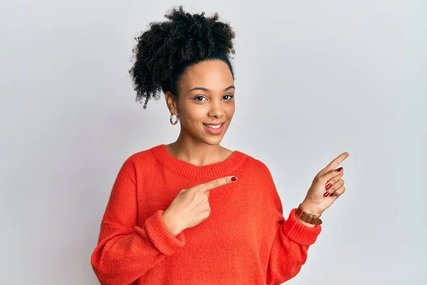 Young African American Girl Wearing Casual Clothes Smiling Looking Camera — Stock Photo, Image