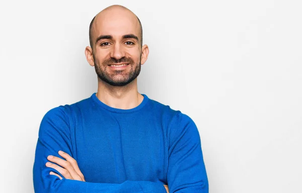 Young Hispanic Man Wearing Casual Clothes Happy Face Smiling Crossed — Stock Photo, Image