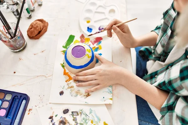 Artista Estudiante Chica Pintura Cerámica Estudio Arte — Foto de Stock