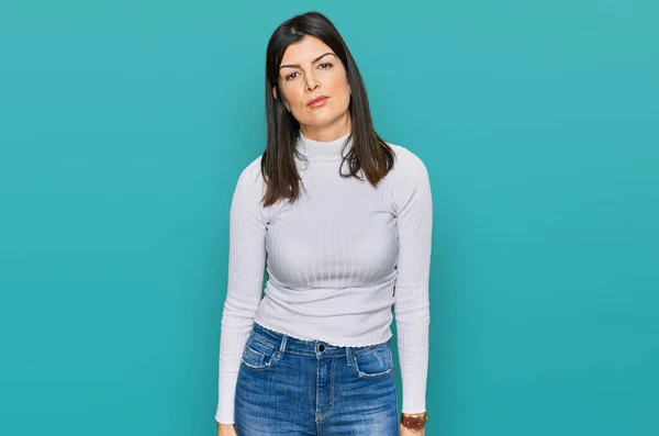 Beautiful Brunette Woman Wearing Casual Clothes Looking Sleepy Tired Exhausted — Stock Photo, Image