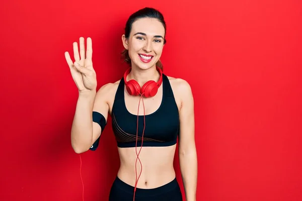 Jong Latijns Amerikaans Meisje Draagt Sportschool Kleding Het Gebruik Van — Stockfoto