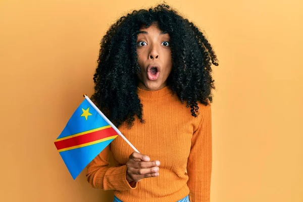 Afro Amerikaanse Vrouw Met Afro Haar Die Democratische Republiek Van — Stockfoto