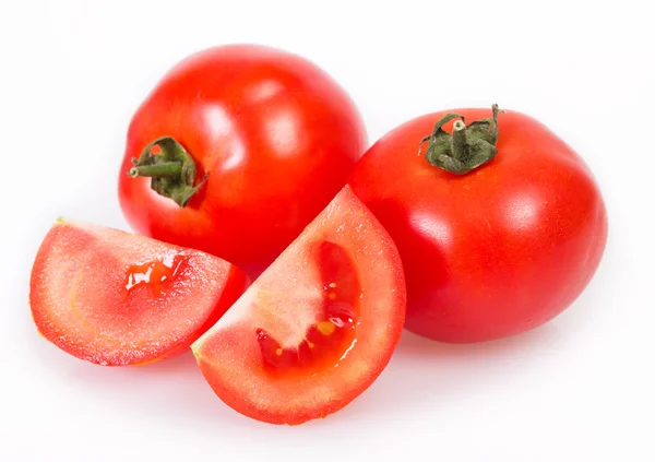 Fresh tomato on white — Stock Photo, Image