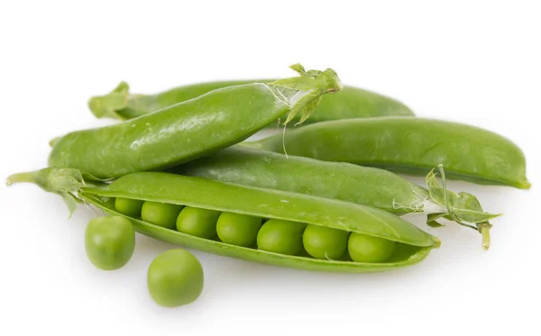 Green pea on white — Stock Photo, Image