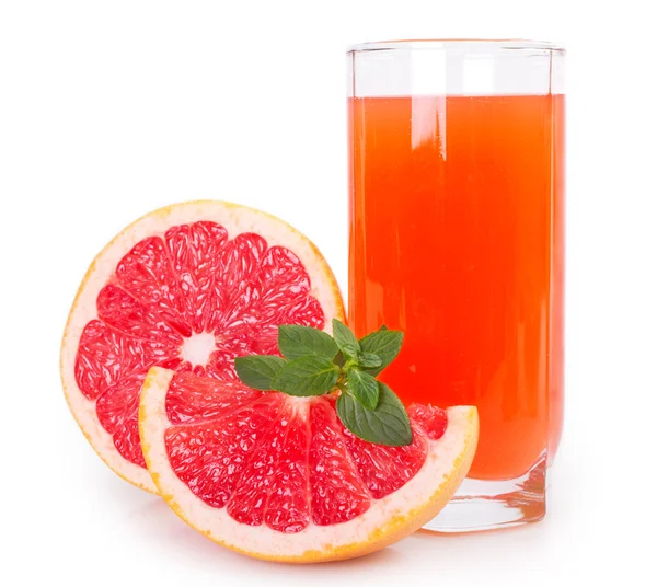 Grapefruktjuice på vit — Stockfoto