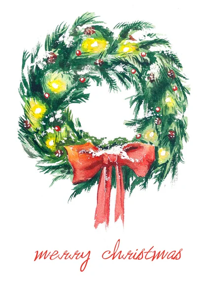 Christmas wreath illustration — Stock Photo, Image