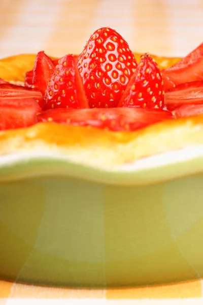 Φράουλα και κρέμα τάρτα close-up — Φωτογραφία Αρχείου