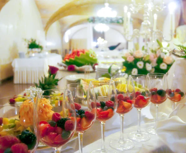 Luxury Wedding Buffet Romantic Location Long Drinks Forecast — Stock Photo, Image