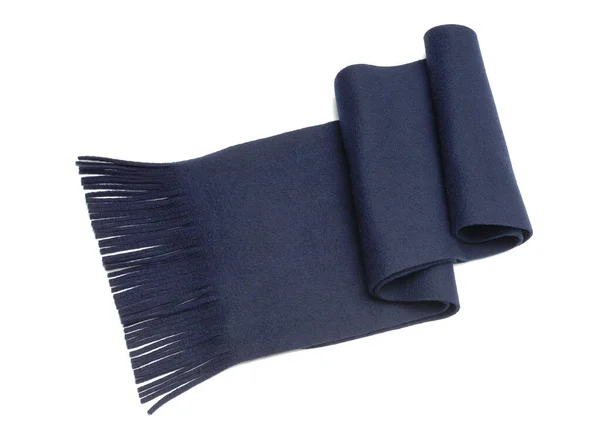 Blue Woolen Scarf Isolated White — Stok fotoğraf