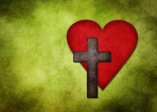 Heart and cross — Stockfoto