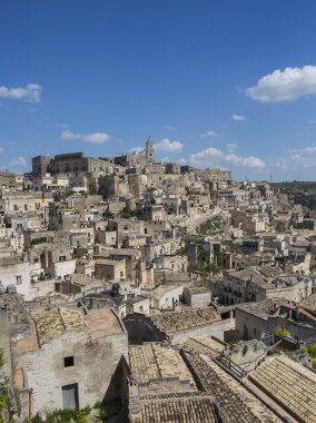 matera panoramik manzaralı. Basilicata. İtalya.