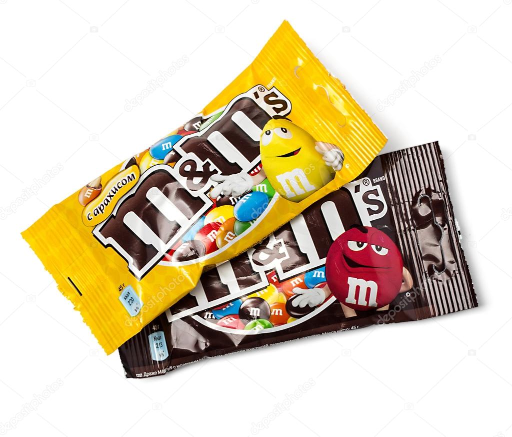 CHISINAU, MOLDOVA - Noember 12, 2015. M&M's Chocolate peanut candies, produced by Mars, Incorporated. M&M's have been one of the most famous candy treats in the world since 1941.