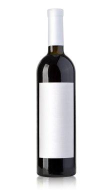 şarap şişesi üzerinde beyaz izole
