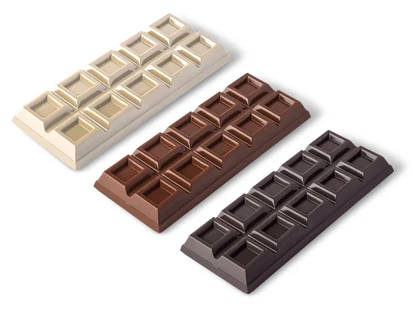 Chocolate bars on a white — Stock Photo, Image